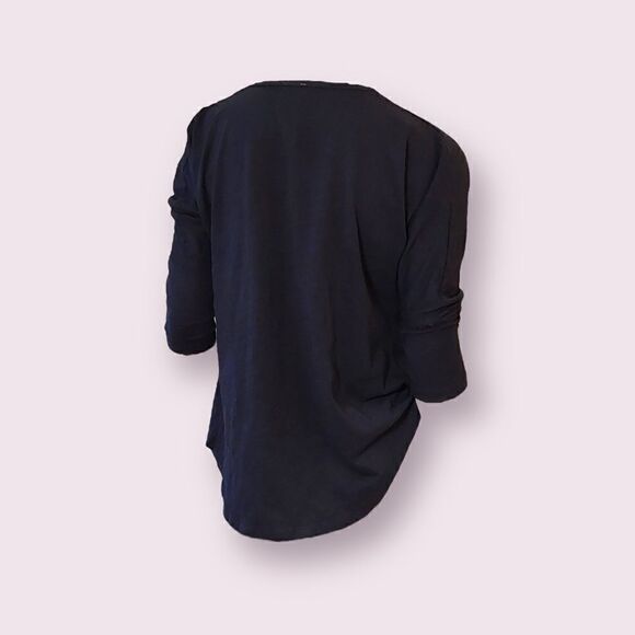 *nwt* BOBI Cowl Neck Longsleeve Navy Blue Shirt - Picture 4 of 5